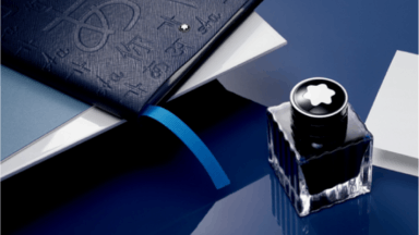 Notepad and Ink Bottle Image