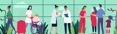People in Hospital Illustration Image