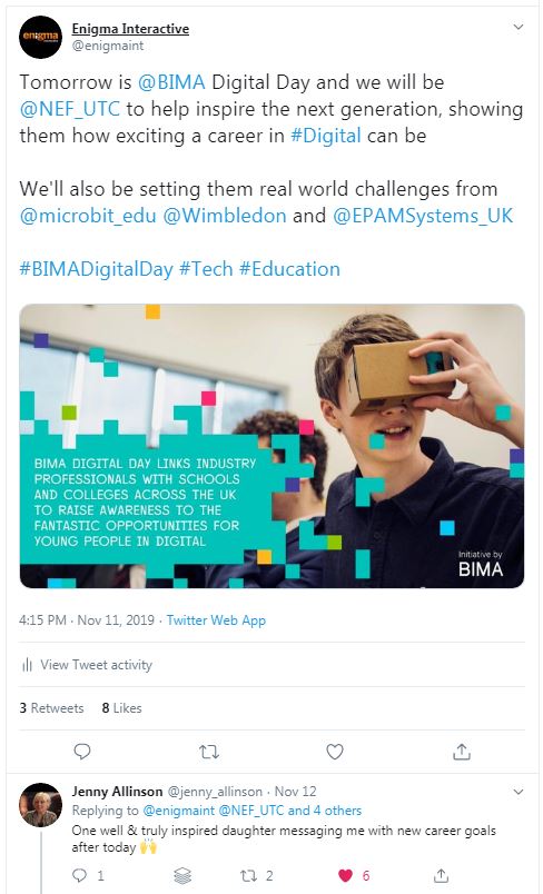 BIMA Digital Day 2019 Tweet