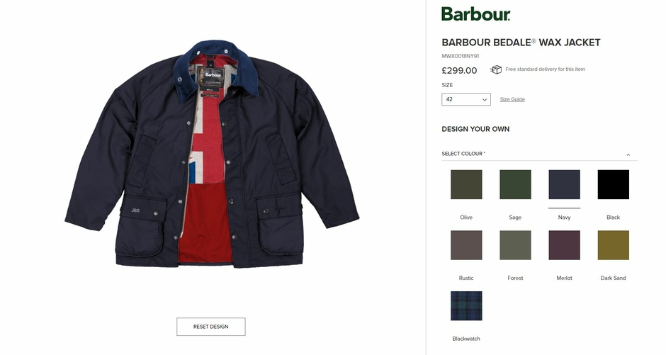 custom barbour jacket