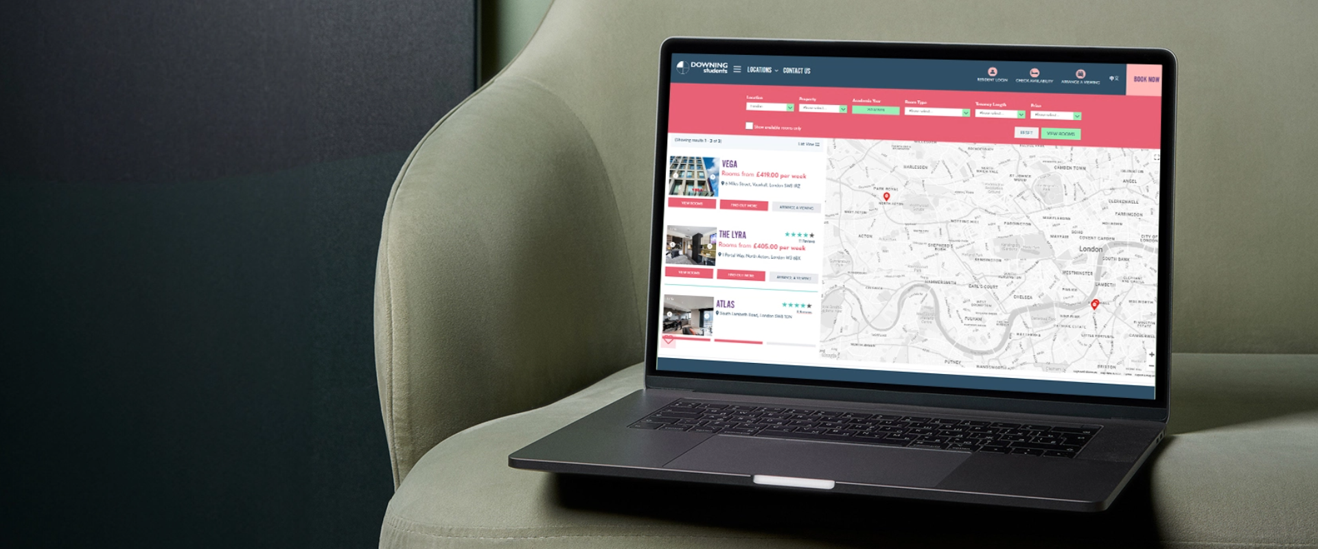 View on map functionality image banner
