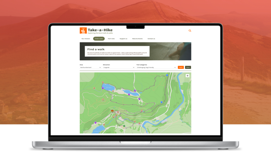 Map displaying walks or cycles