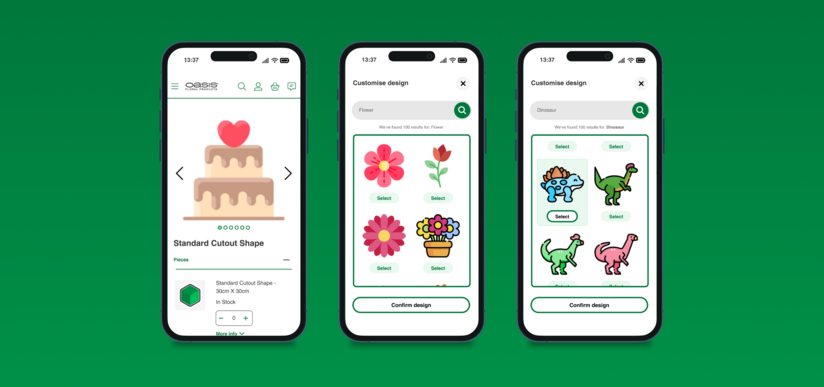 Mobile views of icon selector Mobile views of icon selector