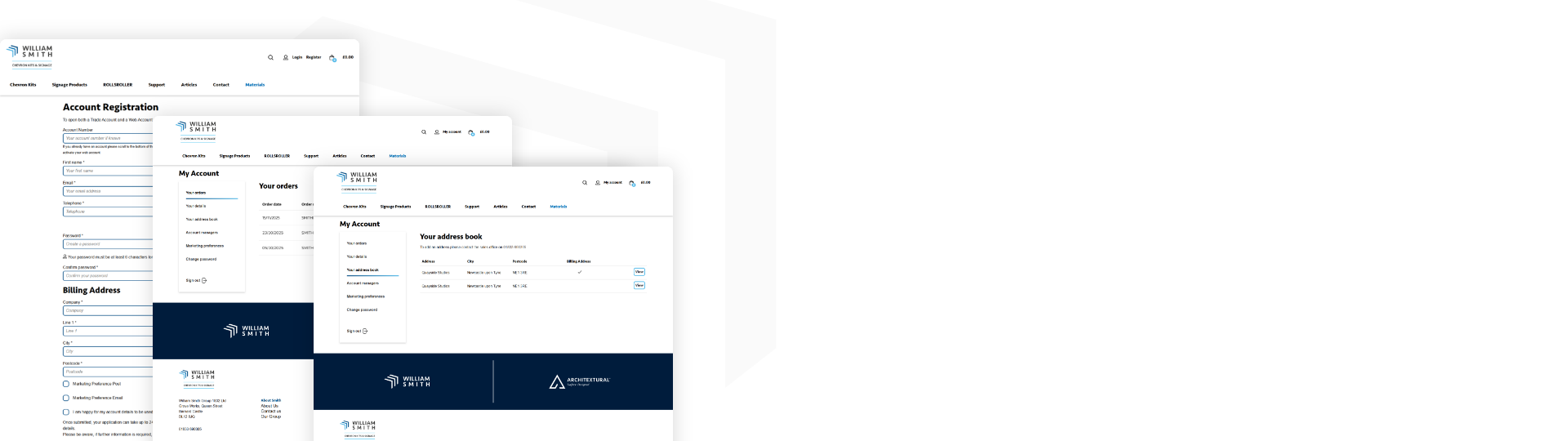 Customer account area