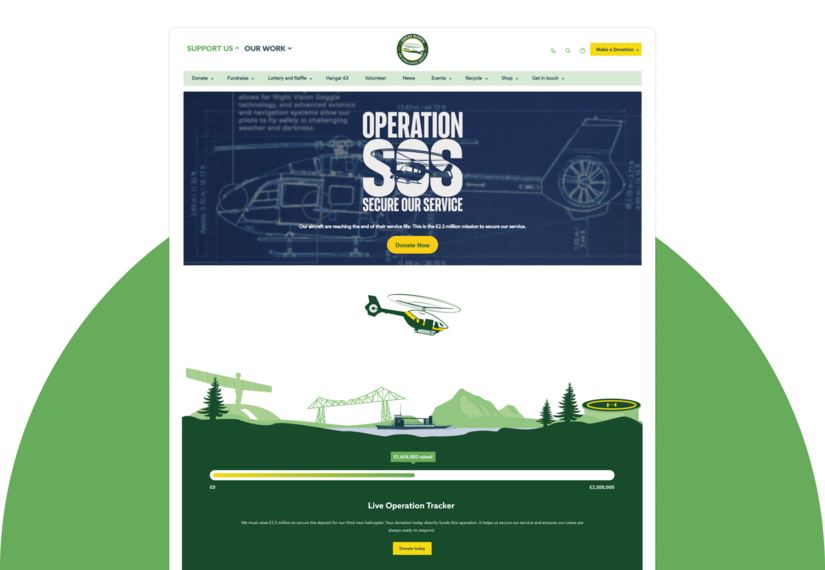 Screenshot of donation tracker on GNAAS website.